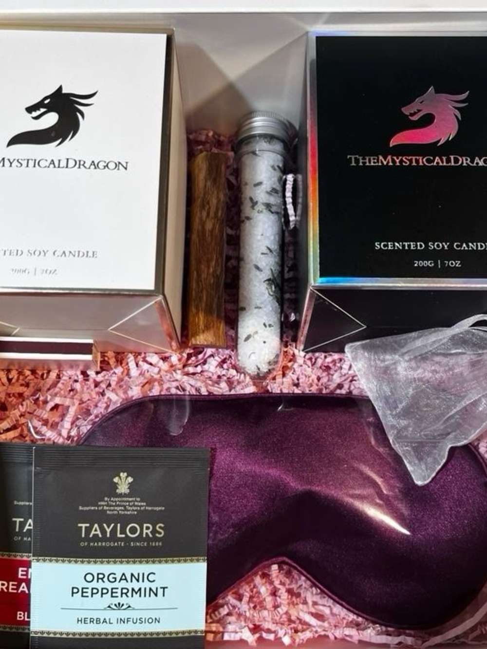 TheMysticalDragon Scented Candle Gift Set with Purple Sleep Mask